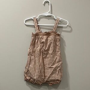 Carter's Tan Gingham Jumpsuit